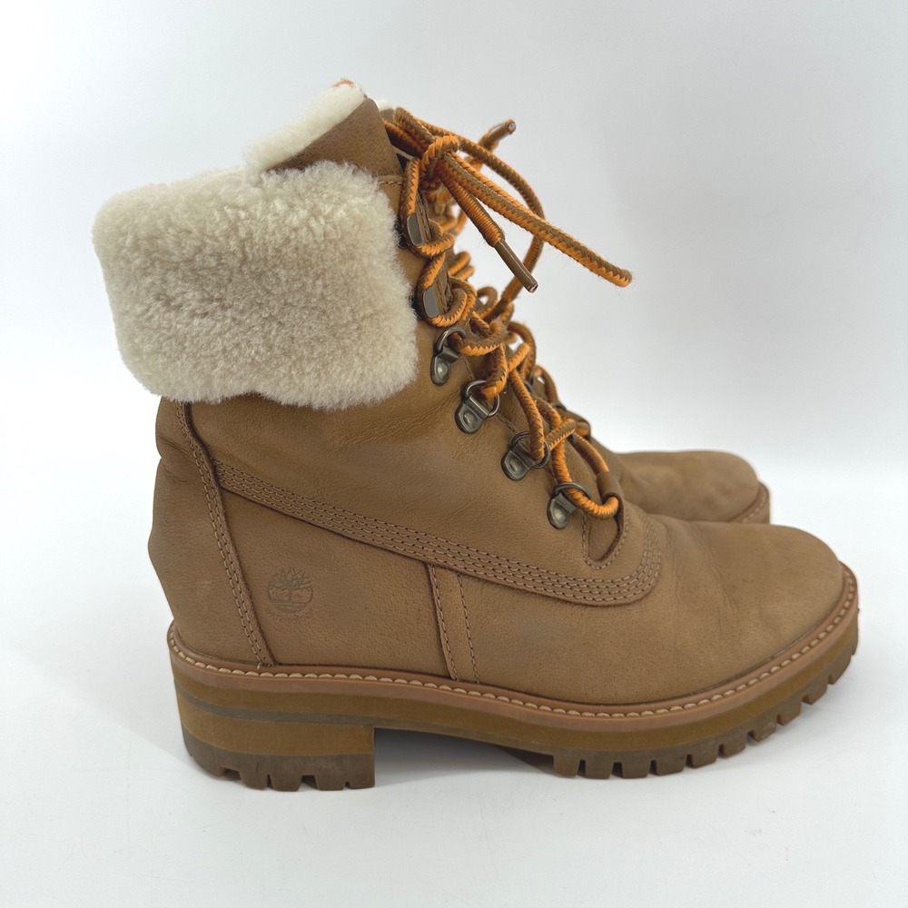 Timberland Courmayeur Valley Shearling Boots Tan Nubuck A2DUX Womens 6.5